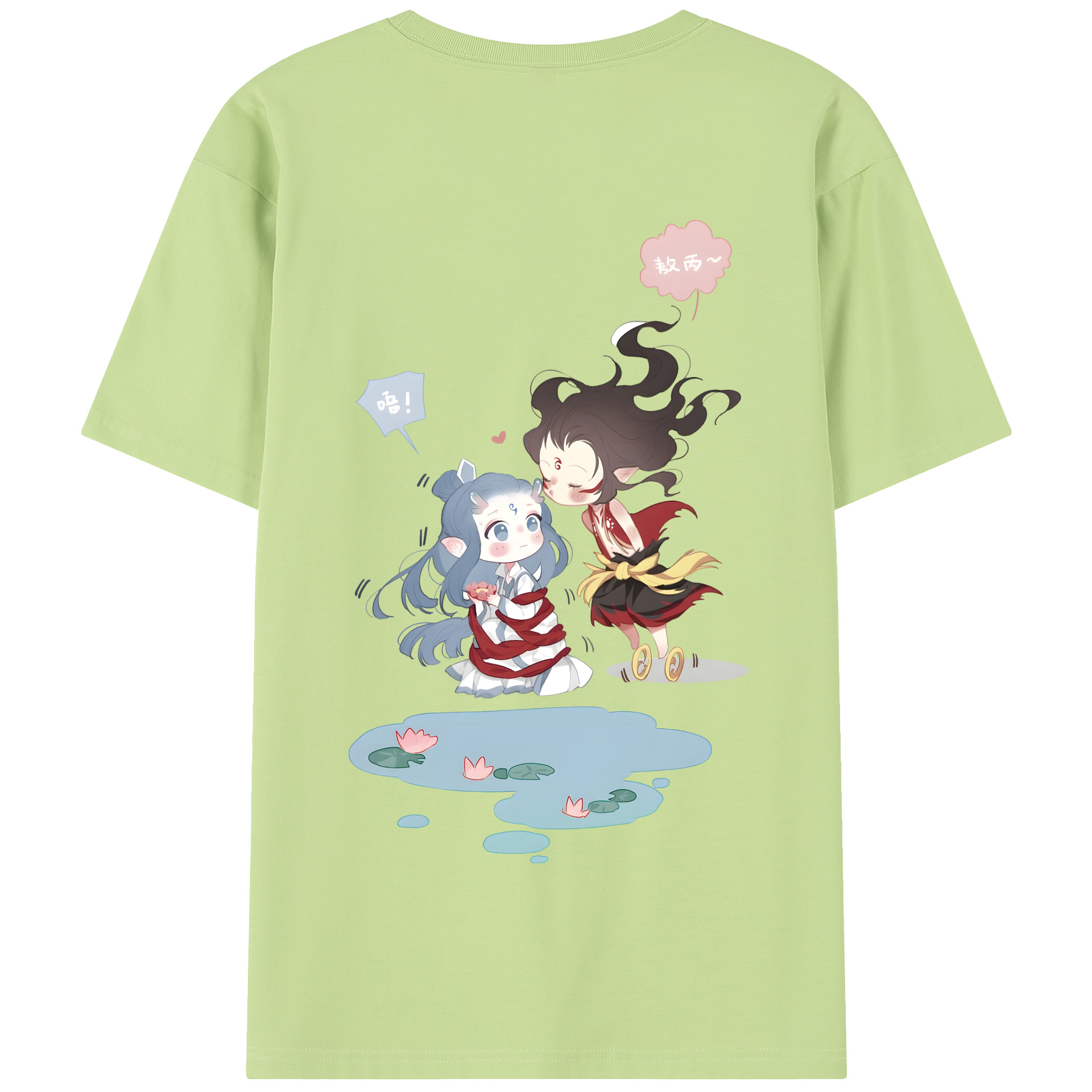 （画像用） Ne Zha 2 ナタ 魔童の大暴れ 綿100％半袖Tシャツ（背面プリント）